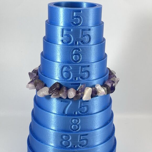 Purple Amethyst Chip Beaded Stretch Bracelet Boho Cute Statement 7" - Picture 3 of 5